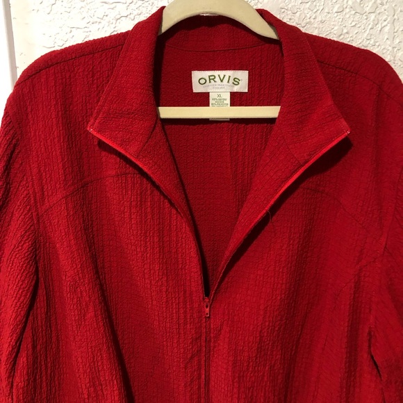 Orvis women’s size XL red zip up jacket. - Picture 2 of 4